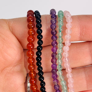 Crystal Bead Bracelet 4mm (Various)