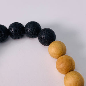 Bracelet - Cedarwood & Lava 8mm Beads