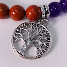 Load image into Gallery viewer, Chakra Bracelet with Tree of Life Charm 8mm Beads
