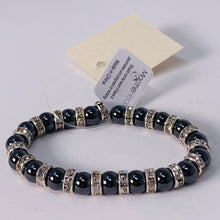 Load image into Gallery viewer, Magnetic Bracelet - Black with Crystal
