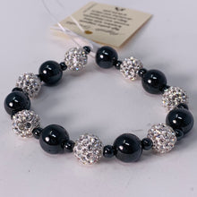Load image into Gallery viewer, Magnetic Bracelet - Black and White Crystal

