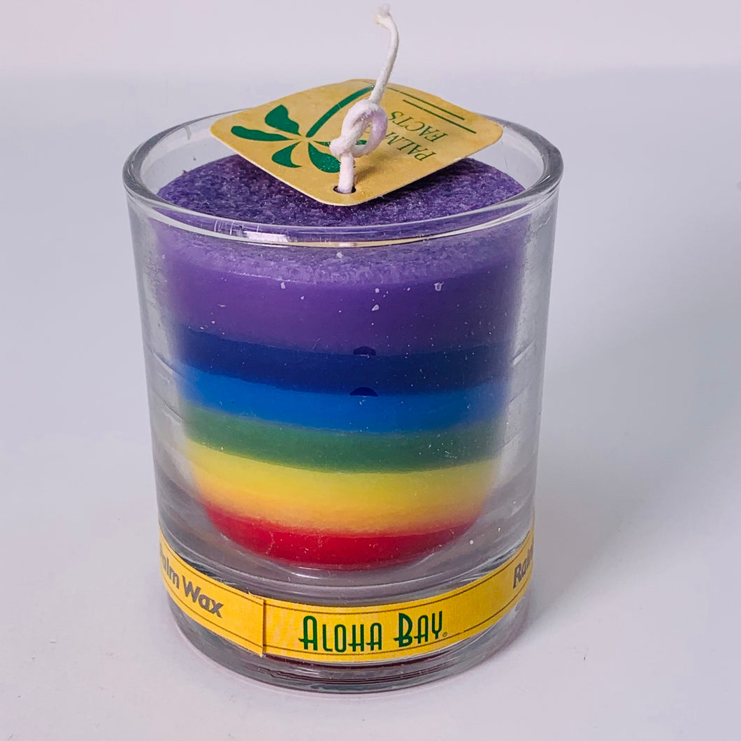 Rainbow Votive Candle in Glass Jar