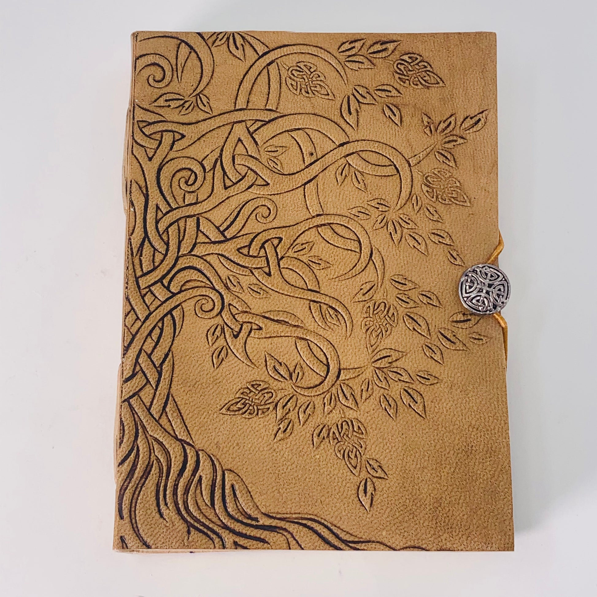 Leather Journal with strap and button - Tree of Life
