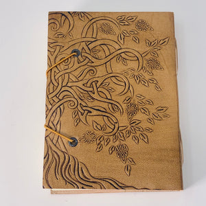 Leather Journal with strap and button - Tree of Life