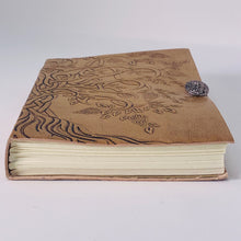 Load image into Gallery viewer, Leather Journal with strap and button - Tree of Life
