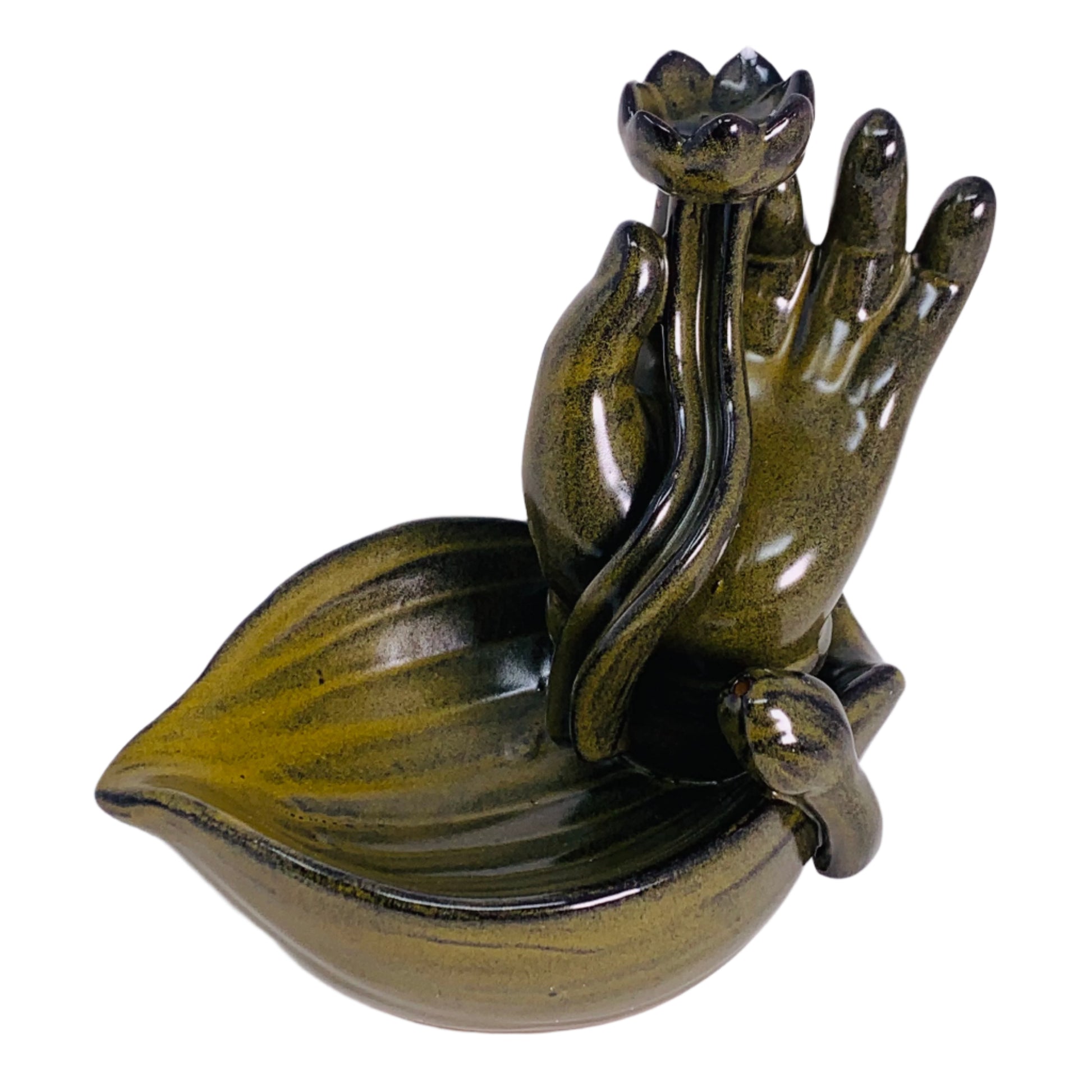 Incense Holder Ceramic Backflow Burner - Hand Mudra