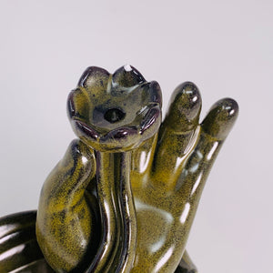 Incense Holder Ceramic Backflow Burner - Hand Mudra