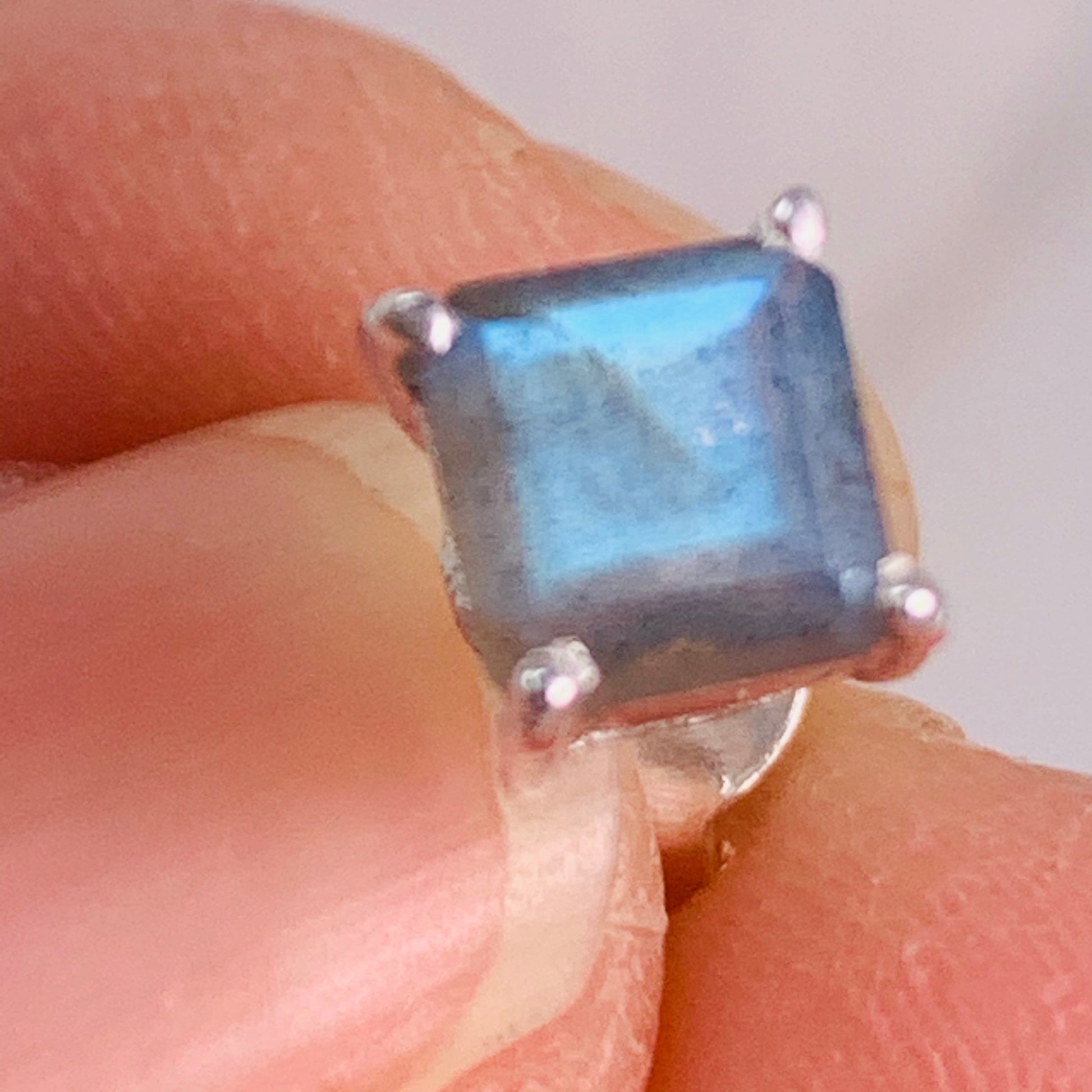 Earrings - Labradorite (square)