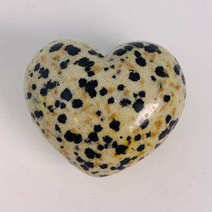 Dalmatian Jasper Puffy Heart