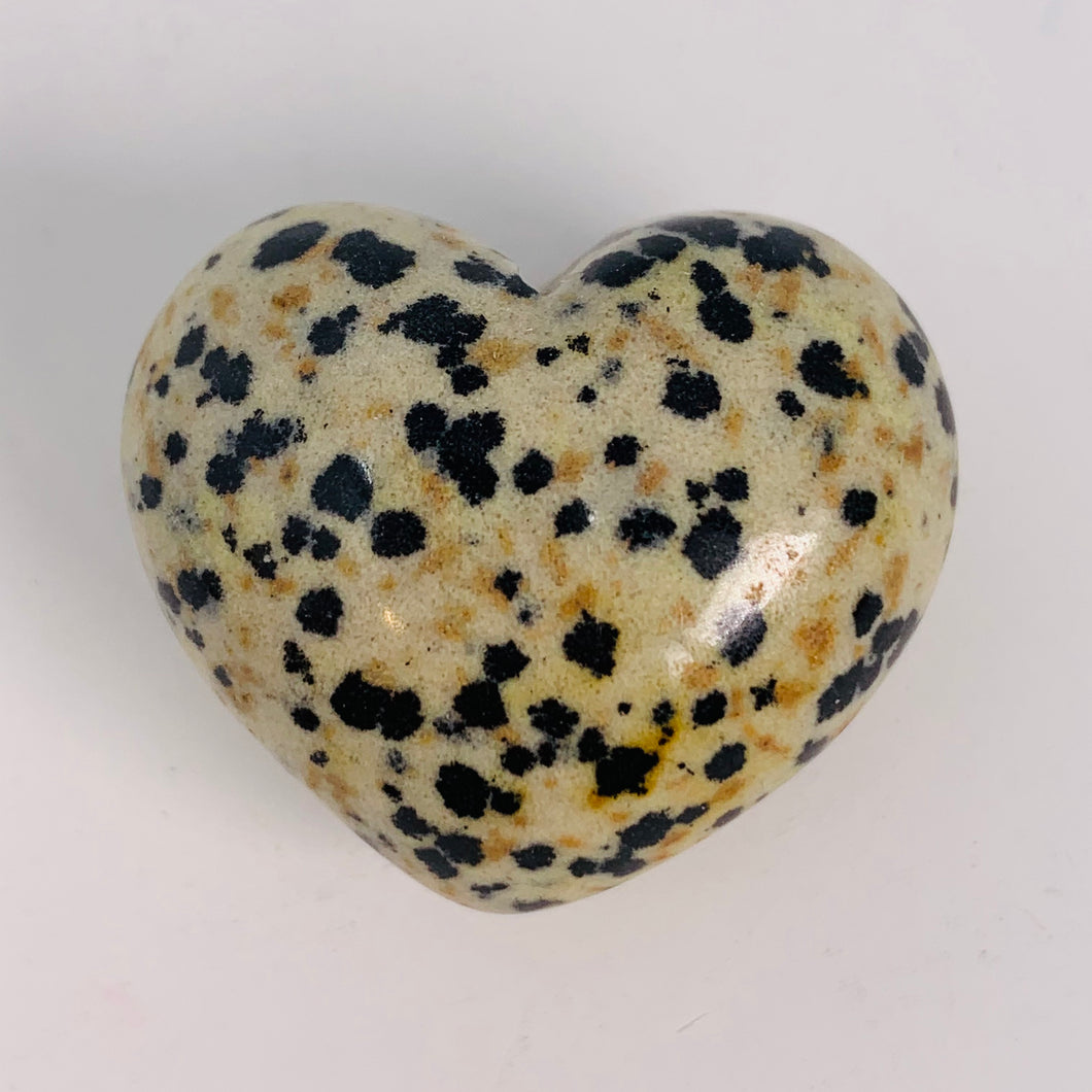 Dalmatian Jasper Puffy Heart