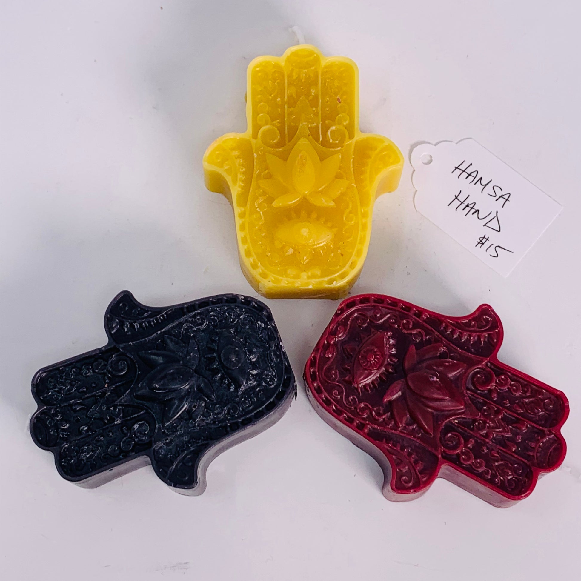 Beeswax Candle - Hamsa Healing Hand