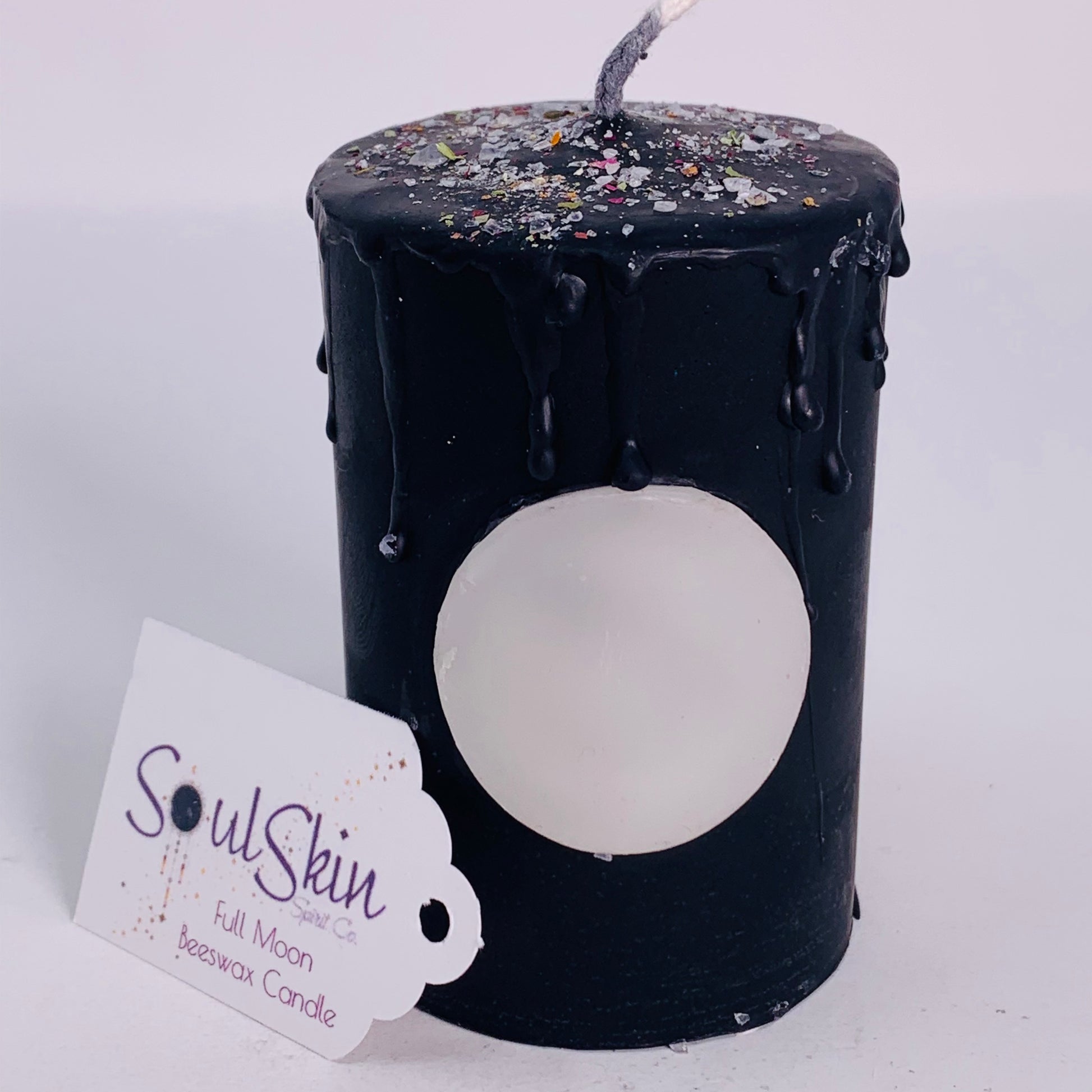 Beeswax FULL Moon Candles (Pillar with crystals) by BlakByrd (Various styles)