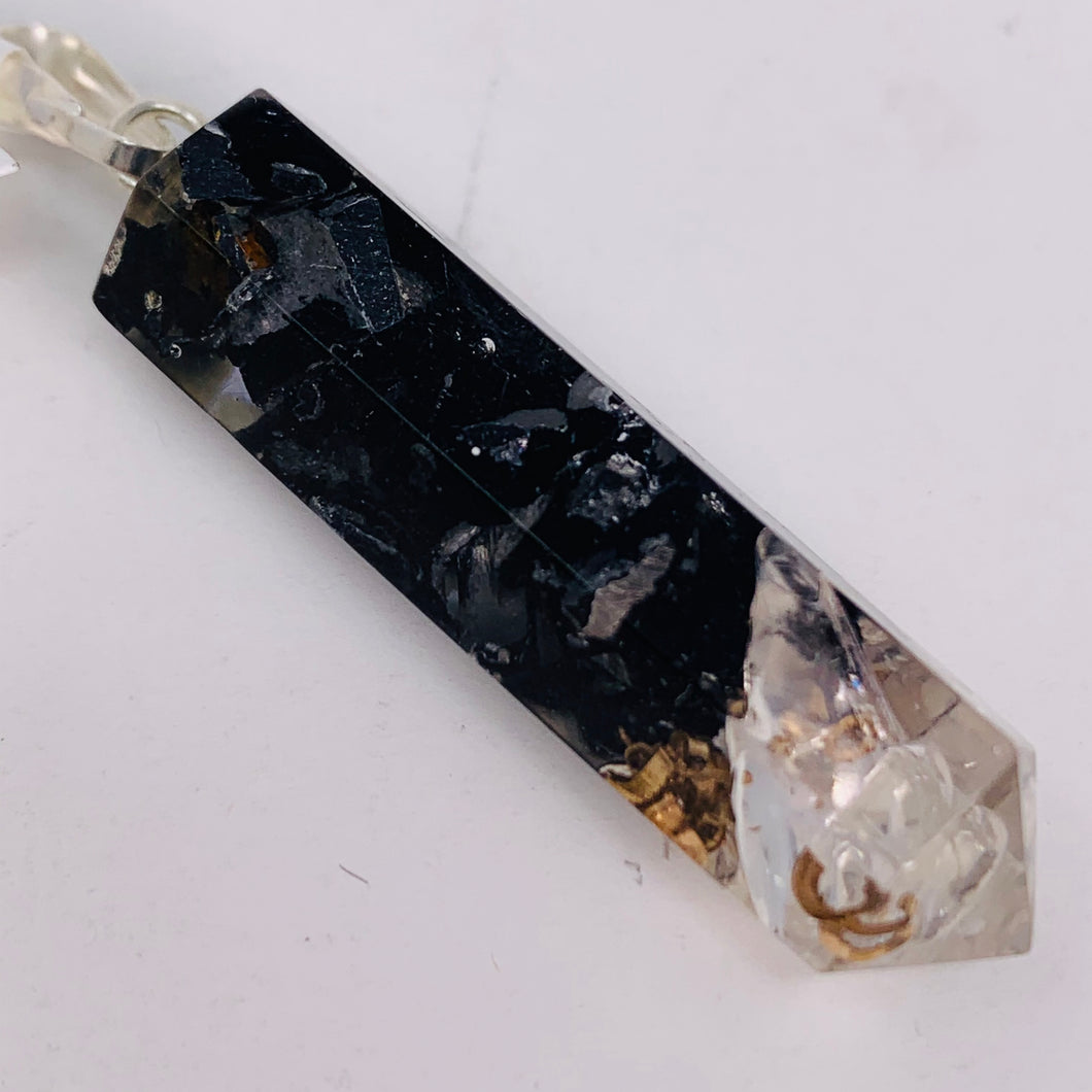 Pendant - Black Tourmaline Orgone Generator Point
