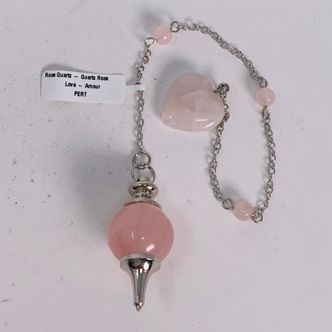 Pendulum - Rose Quartz Teardrop with heart