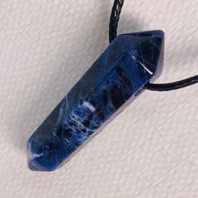 Load image into Gallery viewer, Sodalite Point Pendant on Black Cord
