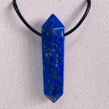 Load image into Gallery viewer, Lapis Lazuli Point Pendant on Black Cord
