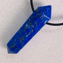 Load image into Gallery viewer, Lapis Lazuli Point Pendant on Black Cord
