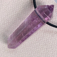 Load image into Gallery viewer, Amethyst Point Pendant on Black Cord
