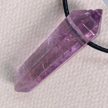 Load image into Gallery viewer, Amethyst Point Pendant on Black Cord
