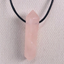Load image into Gallery viewer, Rose Quartz Point Pendant on Black Cord
