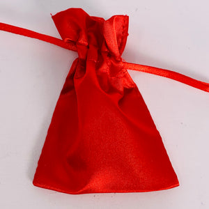 Gift Bag - SATIN 3"x4" - Small (BLACK/RED/GOLD)
