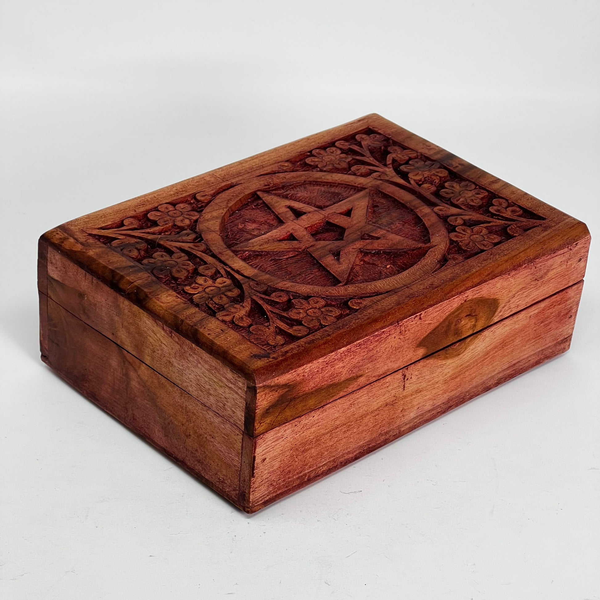 Wooden Box - Carved Pentacle