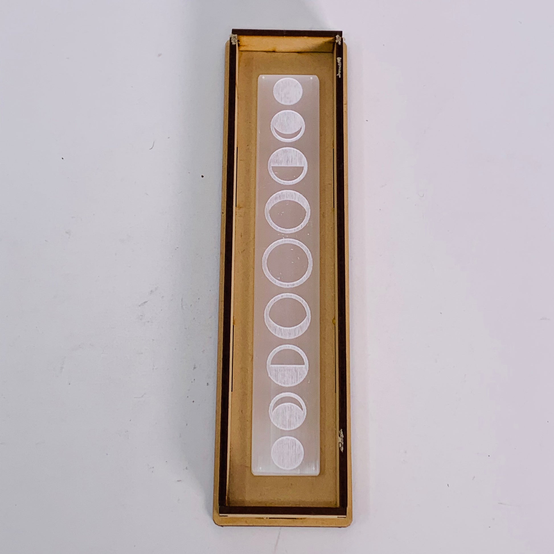 Selenite Ruler/Bar with Moon Phases (in box)