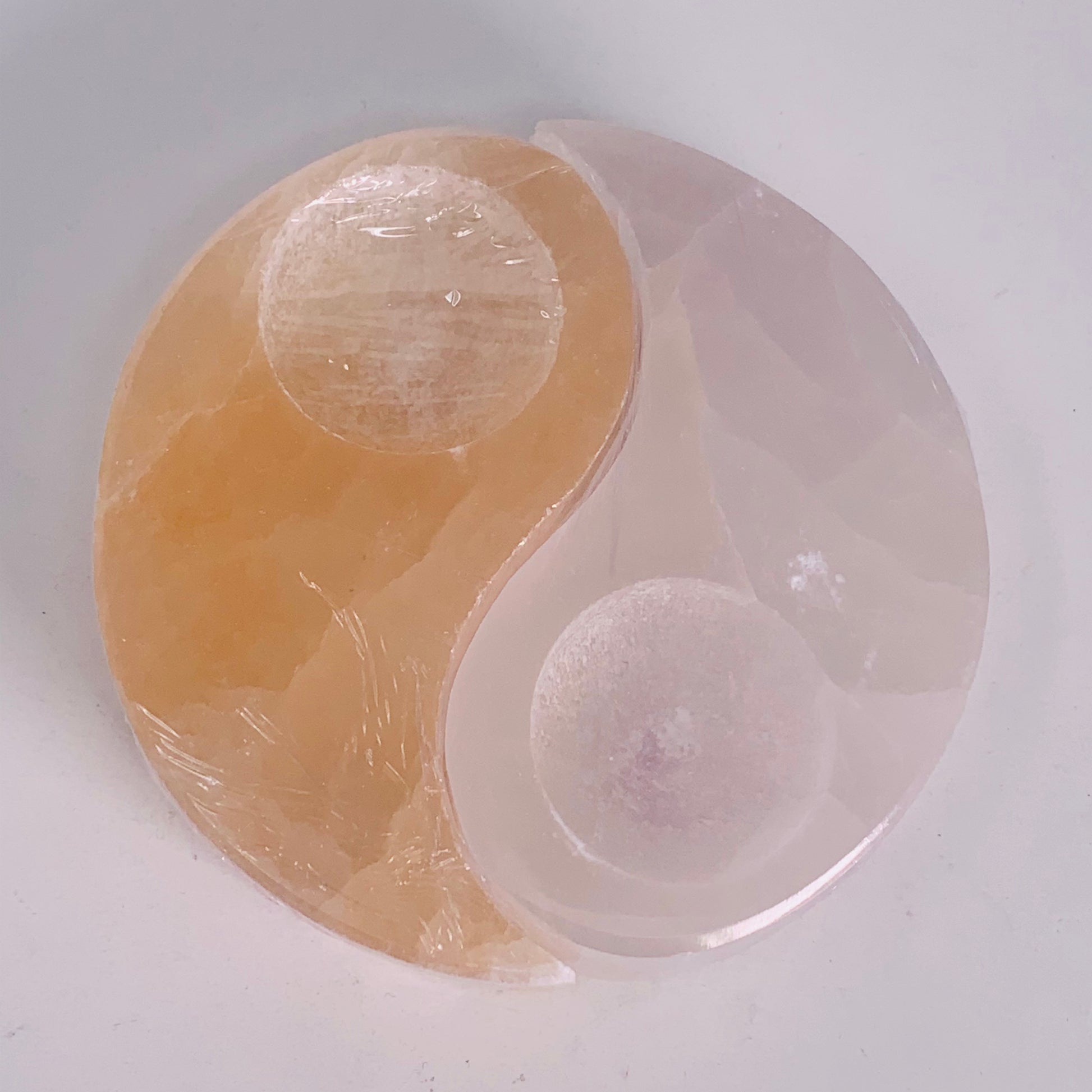 Yin Yang Selenite Candle Holder