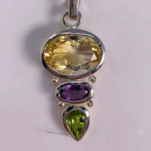 Load image into Gallery viewer, Pendant - Citrine, Amethyst &amp; Peridot

