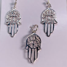 Load image into Gallery viewer, Earrings &amp; Pendant Set - Hamsa
