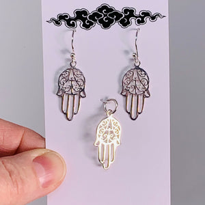 Earrings & Pendant Set - Hamsa