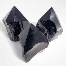 Load image into Gallery viewer, Black Obsidian Rough Base/Polished Top
