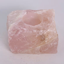 Load image into Gallery viewer, Rose Quartz Candle (Tealight) Holder - Rough
