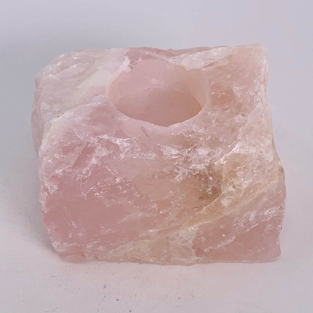Rose Quartz Candle (Tealight) Holder - Rough