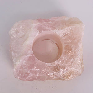 Rose Quartz Candle (Tealight) Holder - Rough