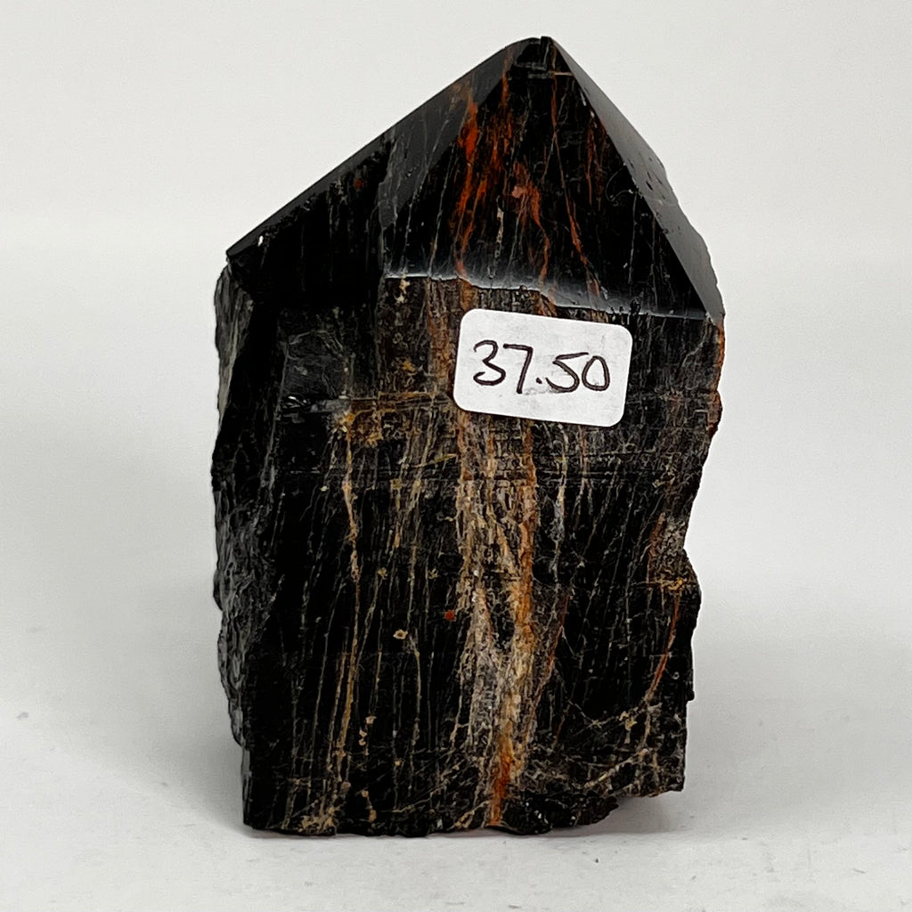 Black Tourmaline with Iron - Rough Base/Polished Top