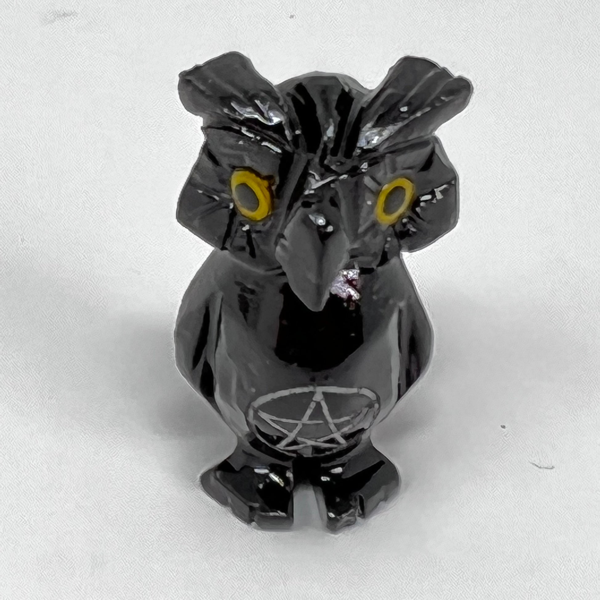 Black Onyx Owl (with Pentacle Symbol)