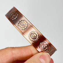 Load image into Gallery viewer, Magnetic Copper Bangle Bracelet - Chakras
