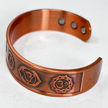 Load image into Gallery viewer, Magnetic Copper Bangle Bracelet - Chakras
