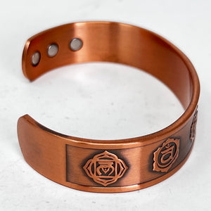 Magnetic Copper Bangle Bracelet - Chakras