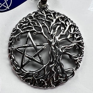 Pendant - Sterling Silver Pentacle in Tree of Life