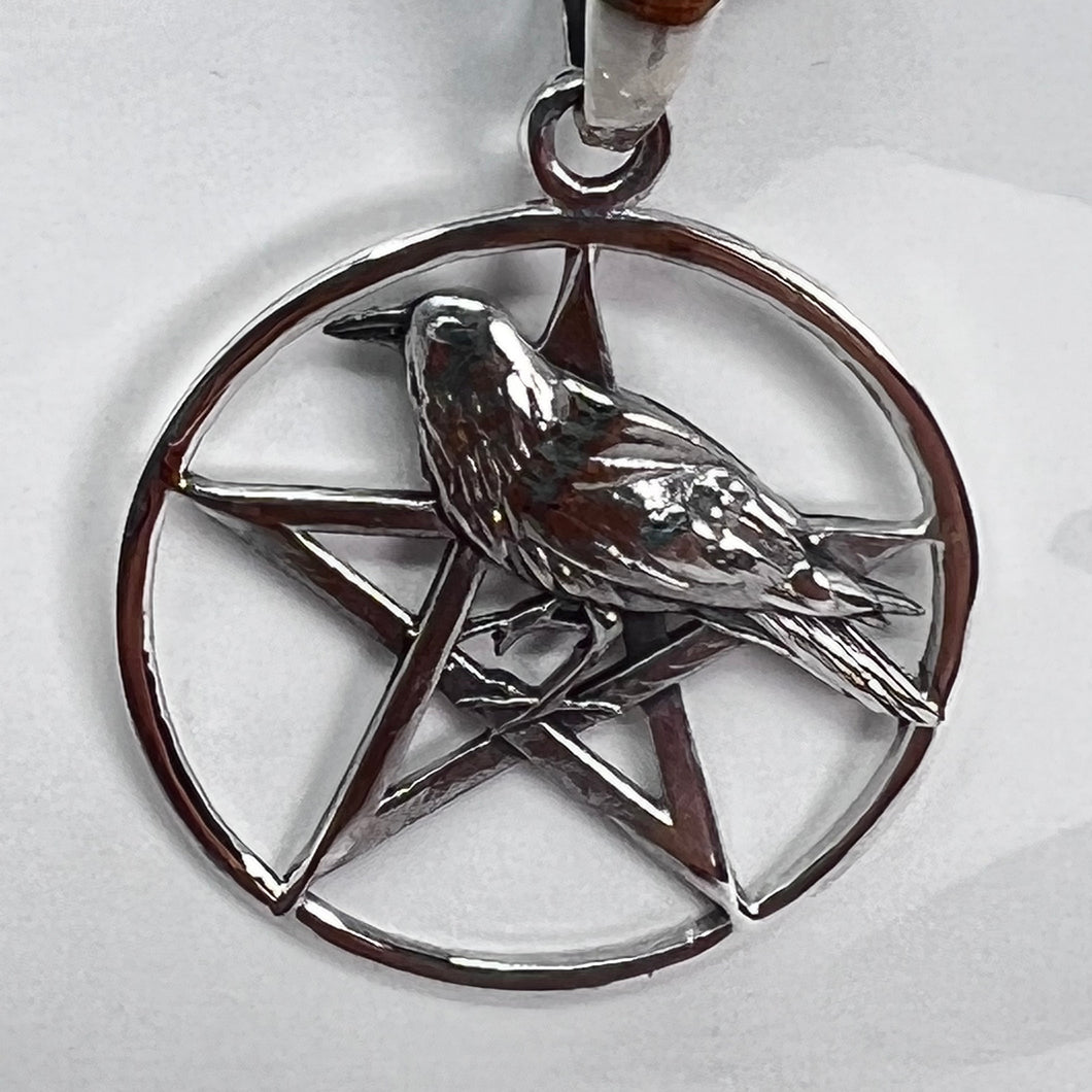 Pendant - Sterling Silver Raven in Pentacle