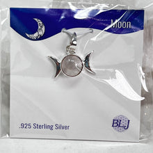 Load image into Gallery viewer, Pendant - Sterling Silver Triple Moon Rainbow Moonstone
