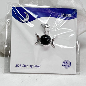Pendant - Sterling Silver Triple Moon Black Onyx