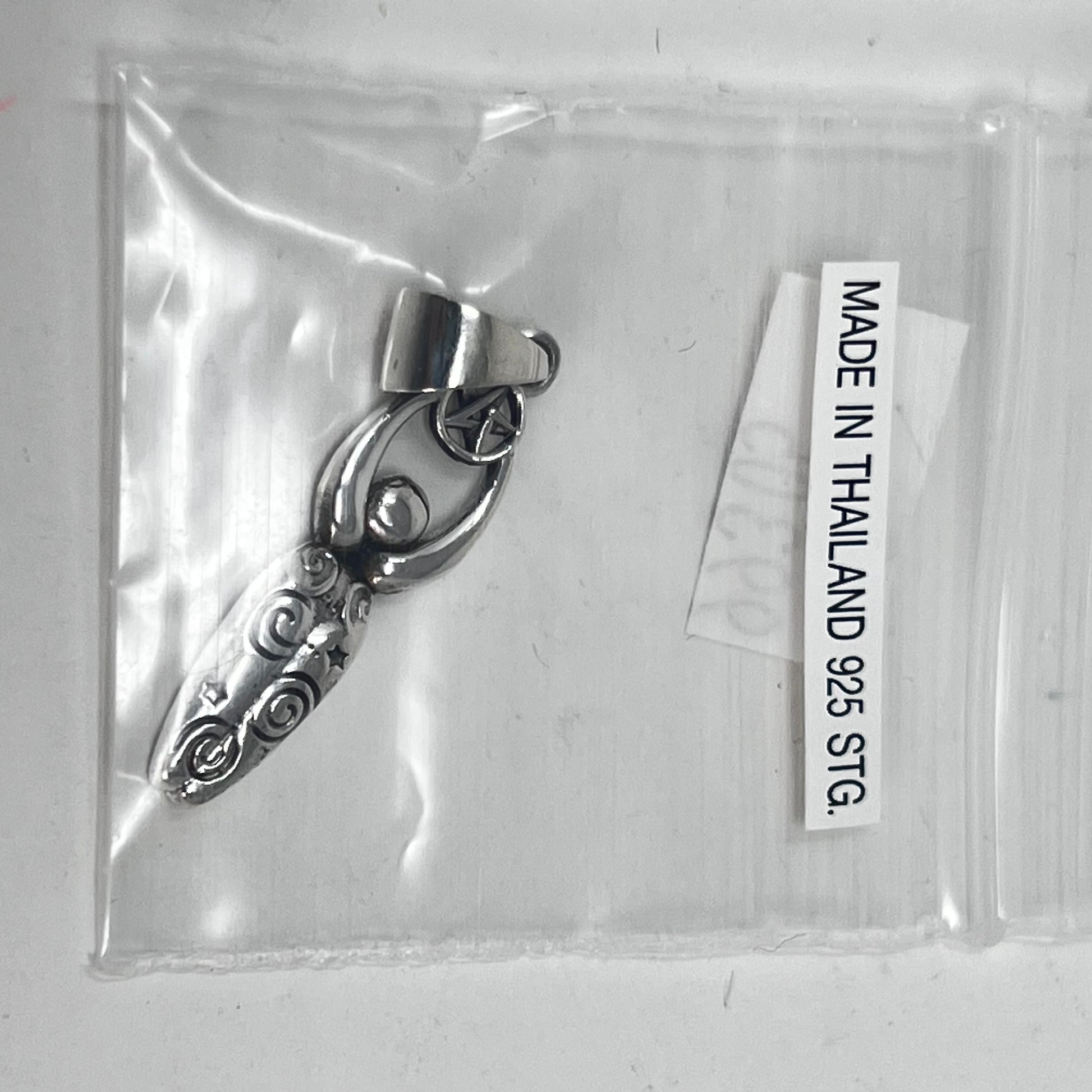 Pendant - Sterling Silver Earth Goddess & Pentacle