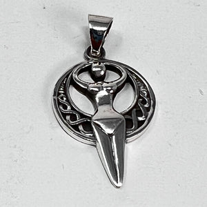 Pendant - Sterling Silver Celtic Moon Goddess