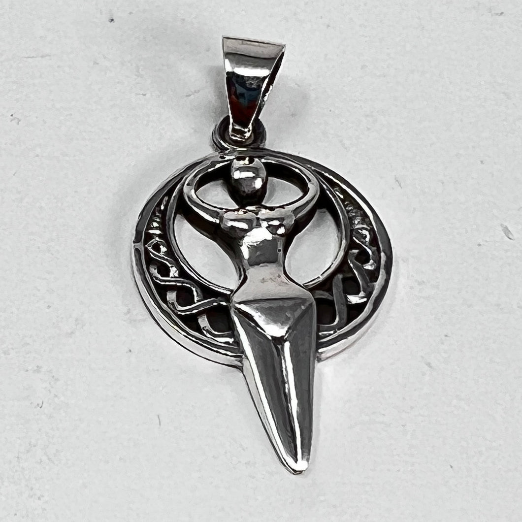 Pendant - Sterling Silver Celtic Moon Goddess
