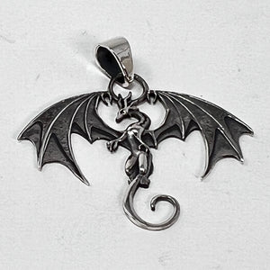 Pendant - Sterling Silver Winged Dragon