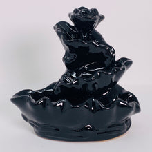 Load image into Gallery viewer, Incense Holder - Ceramic (Black) Backflow Burner - Waterfall
