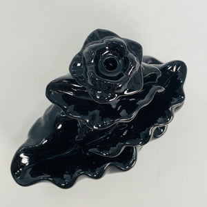 Incense Holder - Ceramic (Black) Backflow Burner - Waterfall
